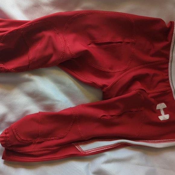 Under Armour Red/White Football Pants Adult Large - Picture 10 of 10